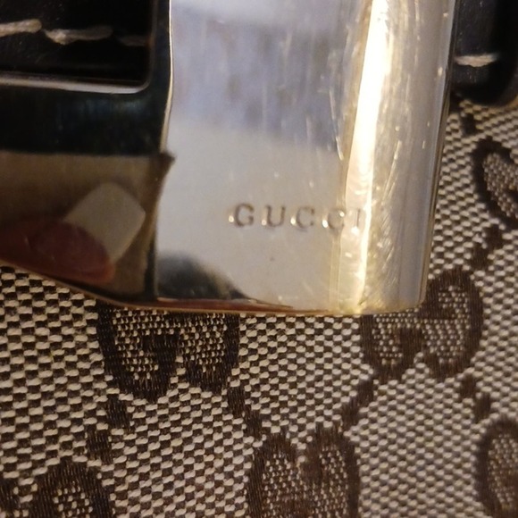 Gucci Tote Shoulder Bag Purse w LARGE GOLD BOW CC Monogram Canvas Vintage - Picture 10 of 17